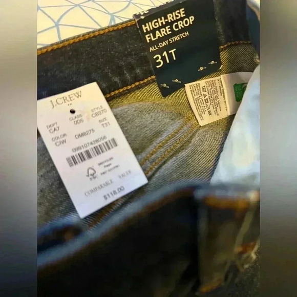 JCREW Tall high-rise flare crop jean with button fly in all-day stretch - NWT - Picture 12 of 14